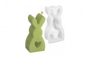 Molde silicona conejito chico con corazon